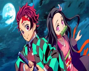 Tanjiro And Nezuko Kamado Demon Slayer paint by numbers