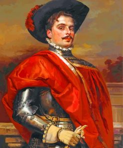 The Proud Cavalier Cesar Auguste Detti paint by numbers