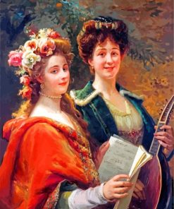 Two Musicians Cesare Auguste Detti paint by number