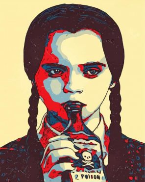 Wednesday Addams Illustration Art paint by numbers