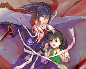 Adorable Hyakkimaru Dororo paint by number