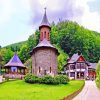 Aesthetic Prislop Monastery Transylvania paint by numbers