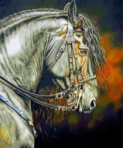 Aesthetic Friesian Horse paint by numbers