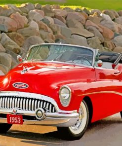 Aesthetic Red Buick Skylark paint by numbers