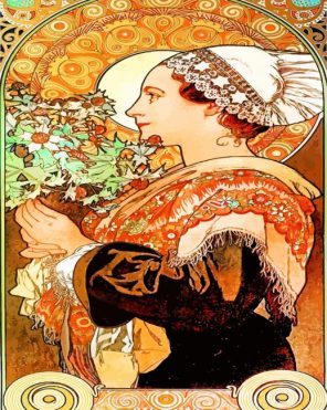 alphonse mucha art paint by number