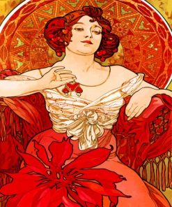 Alphonse Mucha Le Rubis paint by number