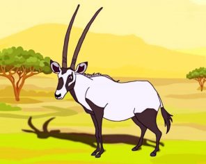 Black And White Oryx paint by numbers