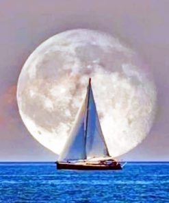 Boat And The Moon paint by numbers