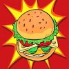 Burger Retro Pop Art paint by numbers