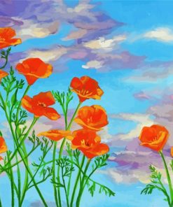 california poppy paint by number