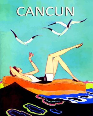 cancun illustration paint by numbers