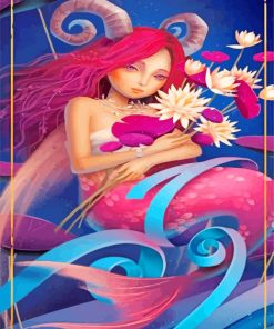 Capricorn Mermaaid Goddess paint by numbers