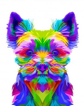 colorful Morkie paint by numbers