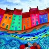 Colorful Houses Art paint by numbers