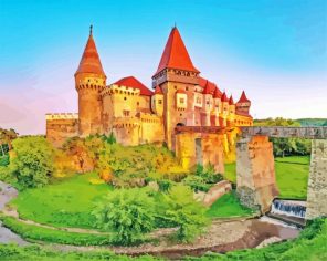 Corvin Castle Hunedoara Transylvania paint by number