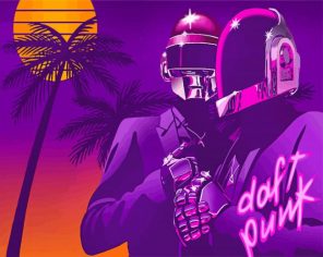 daft punk Illustration paint by numbers