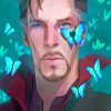 doctor strange and blue butterfly paint by number