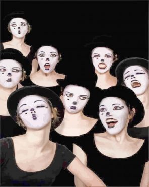 Female Mime Clowns paint by numbers