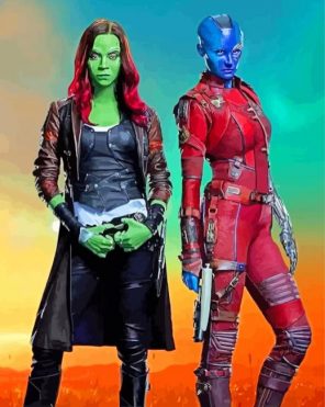 gamora and nebula paint by number