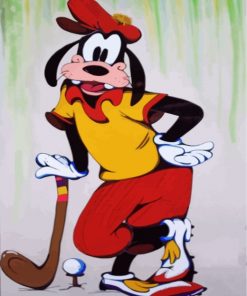 Goofy Playing Golf paint by numbers