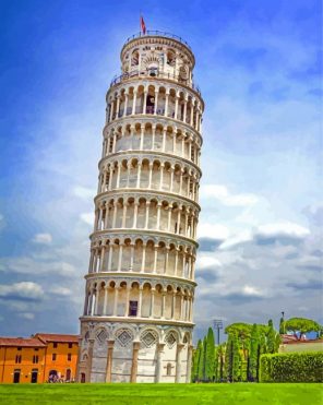 Leaning Tower Of Pisa Square Scaled paint by numbers