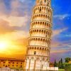 leaning tower sunset paint by number