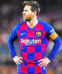 Lionel Messi In Barcelona Jersy paint by numbers