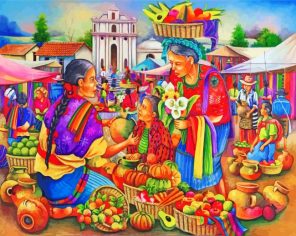 market scene paint by numbers