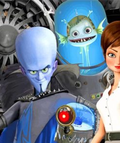 Megamind And Minion And Roxanne paint by numbers