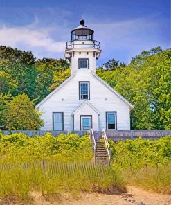 michigan Lighthouse Mission Point Lighthouse paint by number