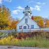 michigan Mission Point Lighthouse paint by number