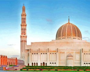 oman sultan qaboos grand mosque paint by number