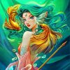 Pisces Zodiac Warrior paint by numbers