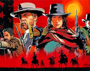 red dead redemption poster paint by numbers