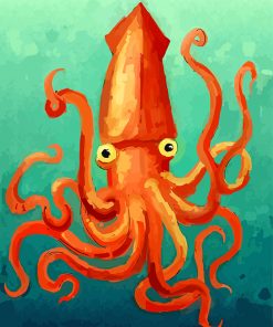 Red Giant Squid paint by numbers