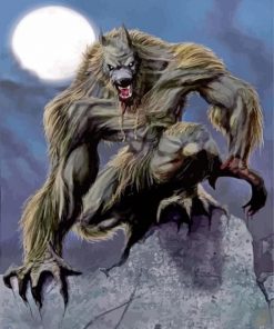 scary werewolf paint by numbers