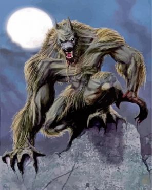 scary werewolf paint by numbers