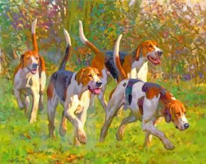 scent hounds dogs paint by numbers