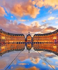 Sunset Bordeaux Place De La Bourse paint by numbers