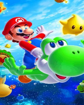 Super Mario And Yoshi paint by numbers