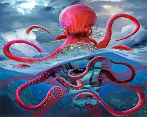 Velvet Octopus Kraken paint by numbers