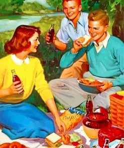 vintage picnic paint by numbers