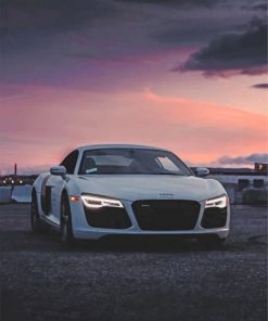 Aesthetic White Audi R8 paint by numbers