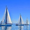 White Sailboats In The Ocean paint by numbers