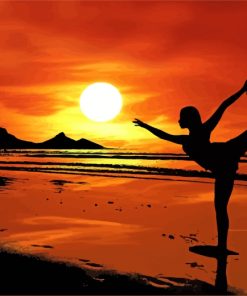 Yoga Silhouette Sunset Paint by numbers