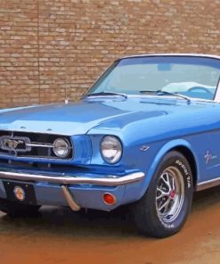 Blue Classic Ford Mustang paint by numbers