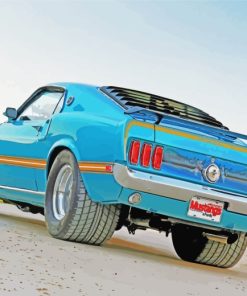 Blue Ford Mustang Car paint by numbers