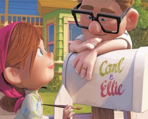 Carl And Ellie Up Movie paint by numbers