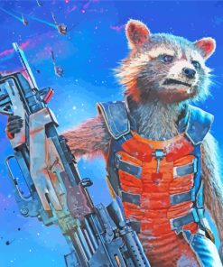 Guardians Of The Galaxy Rocket paint by numbers