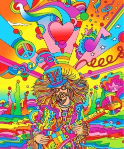 Hippie Guitarist paint by numbers